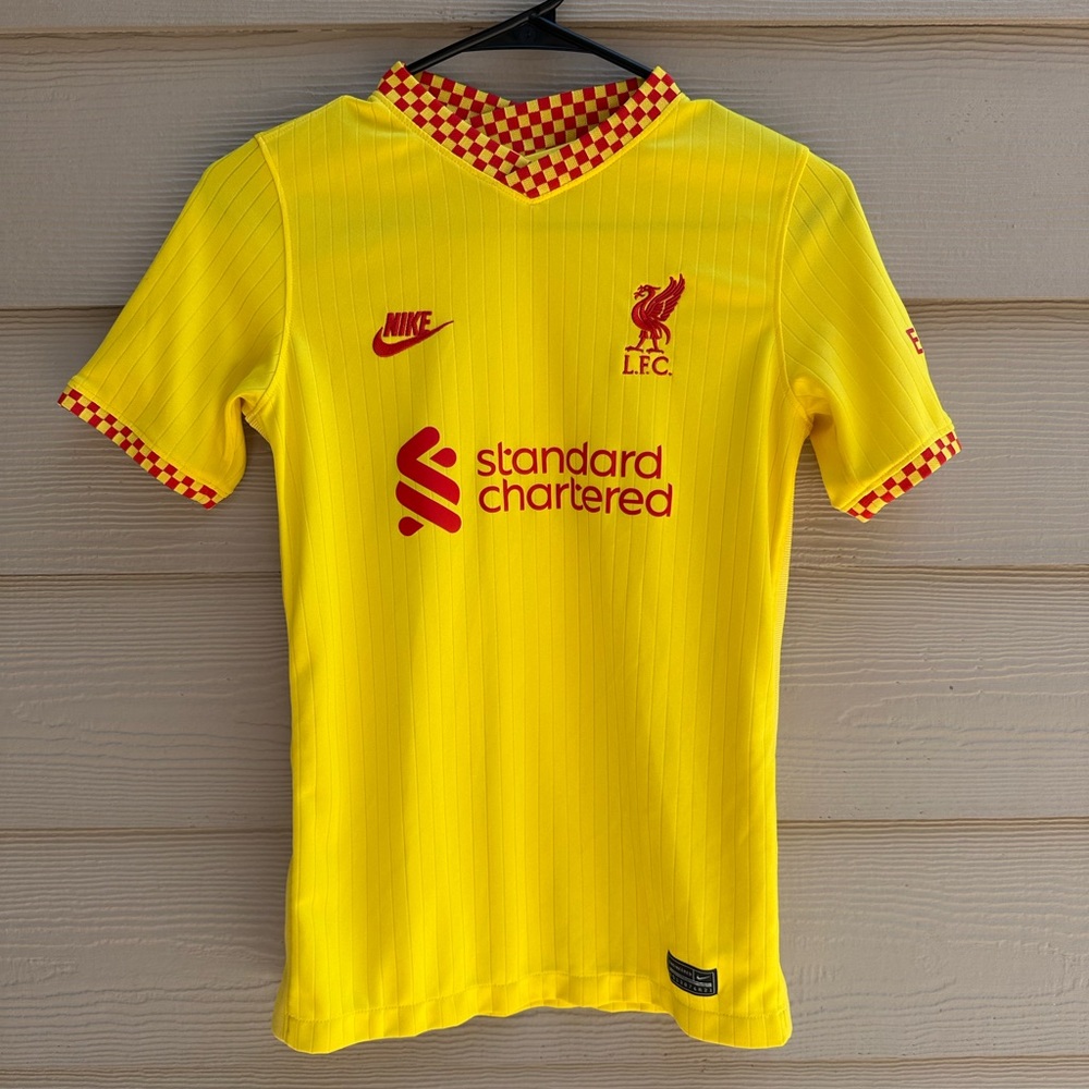 Kids Nike Yellow Liverpool 2021/22 Third Vapor Match Jersey Size L  A1